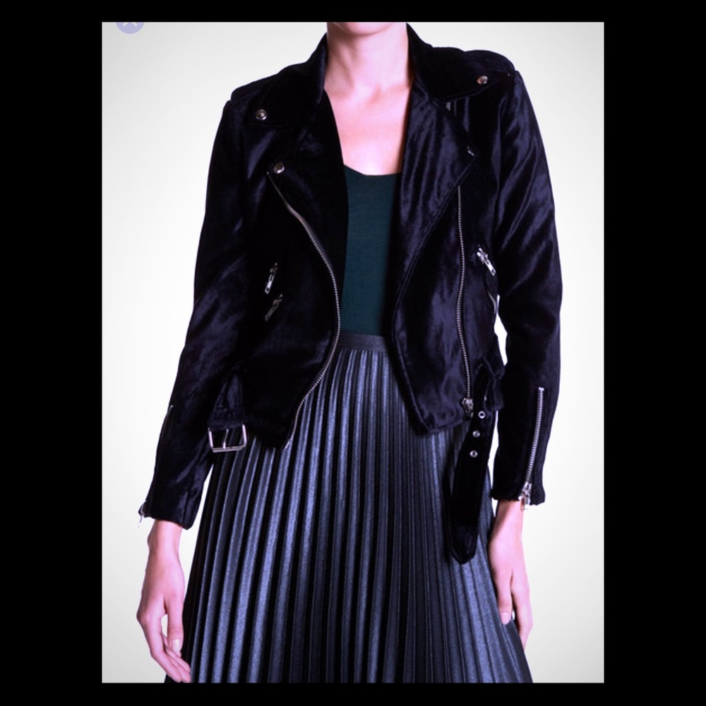 Walter Baker Black Velvet Moto Jacket NWT